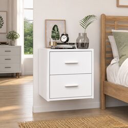 Wall-Mounted Bedside Cabinet with Storage Drawer
