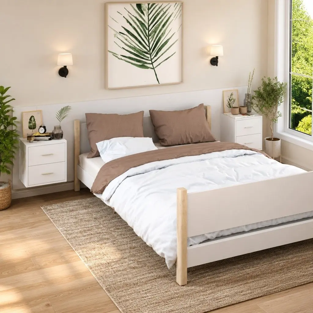 Wall-Mounted Bedside Cabinets 2 pcs