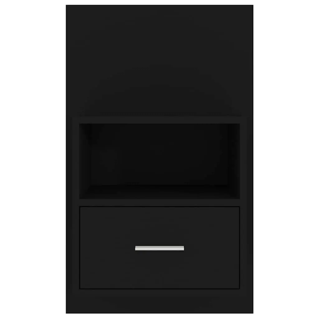 Wall-mounted Bedside Cabinet for Bedroom Black Floating Storage Drawer