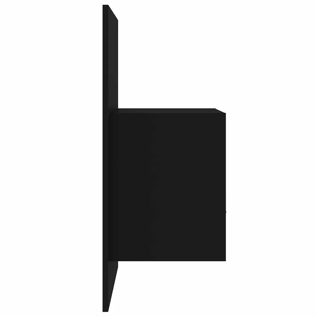 Wall-mounted Bedside Cabinet for Bedroom Black Floating Storage Drawer