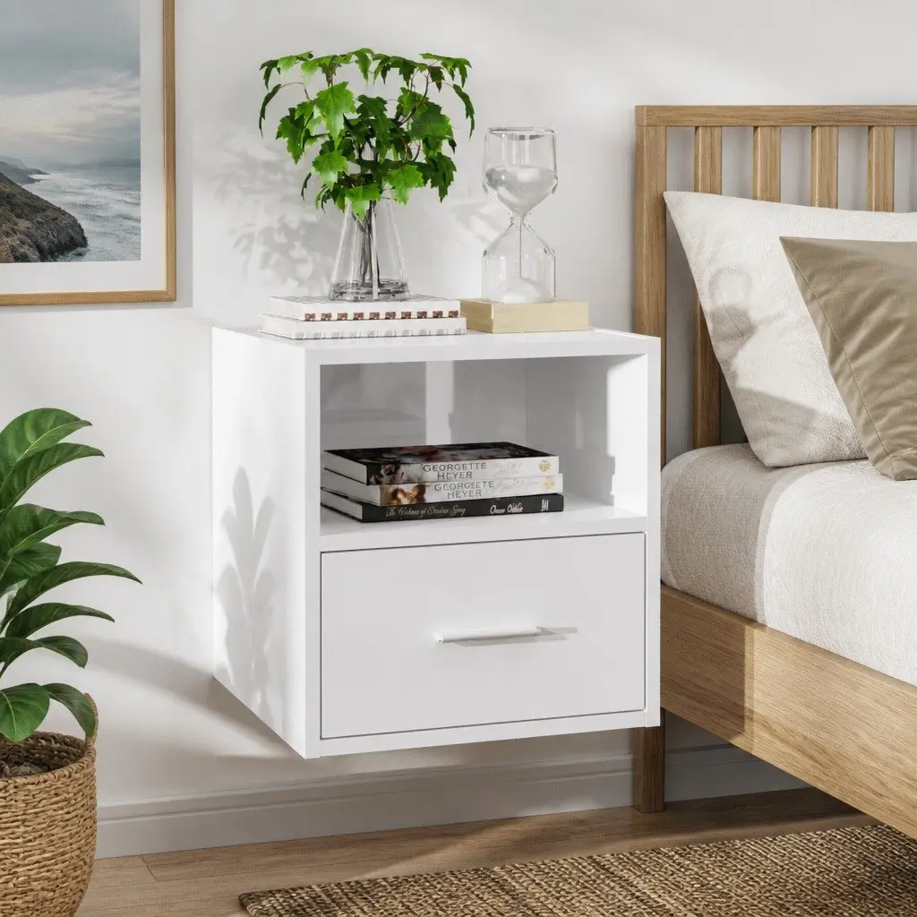 Wall-Mounted Bedside Cabinet with Drawer