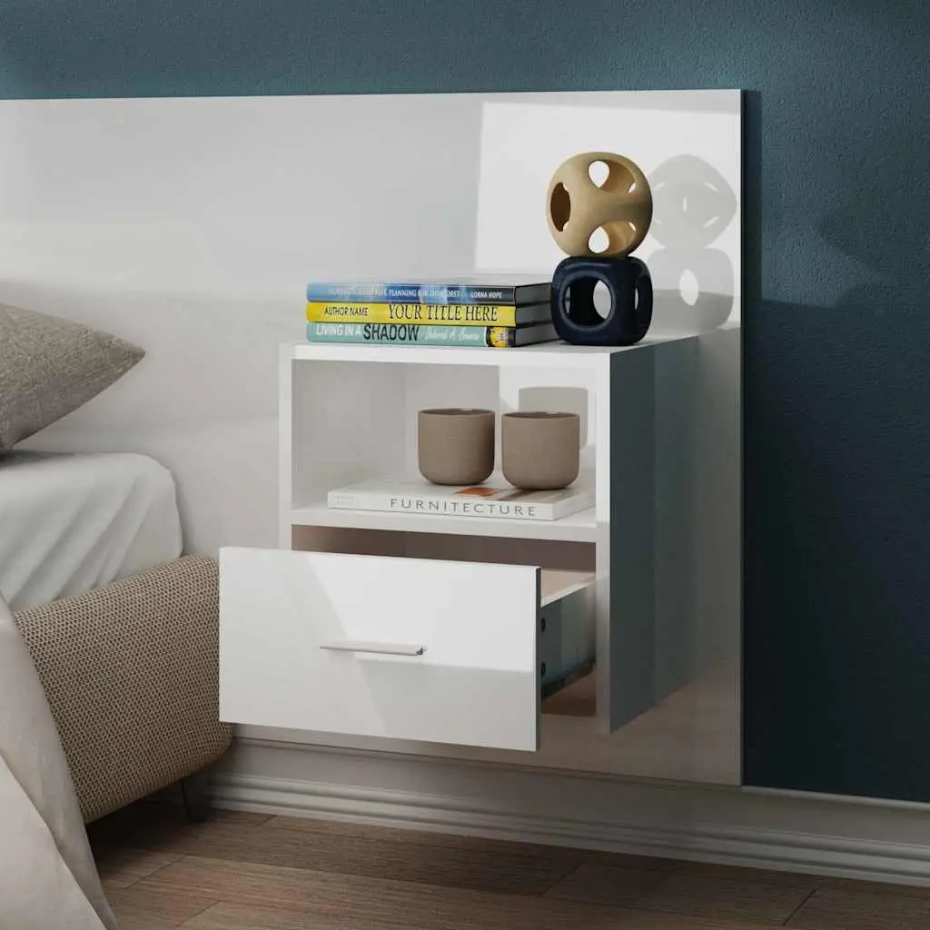 Wall-Mounted Bedside Cabinet with Drawer