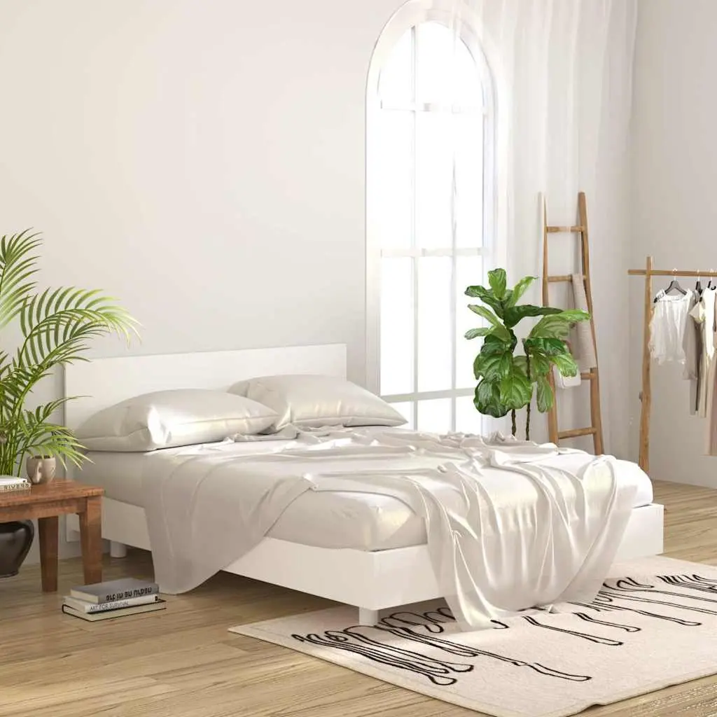 160cm White Engineered Wood Headboard