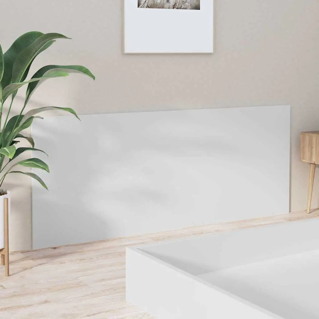 200 cm White Wall-Mounted Engineered Wood Headboard