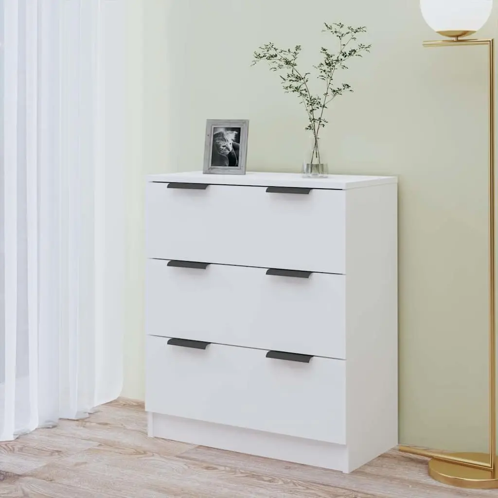 Sideboard Cabinet for Living Room 60x30x70 cm White 3 Drawers