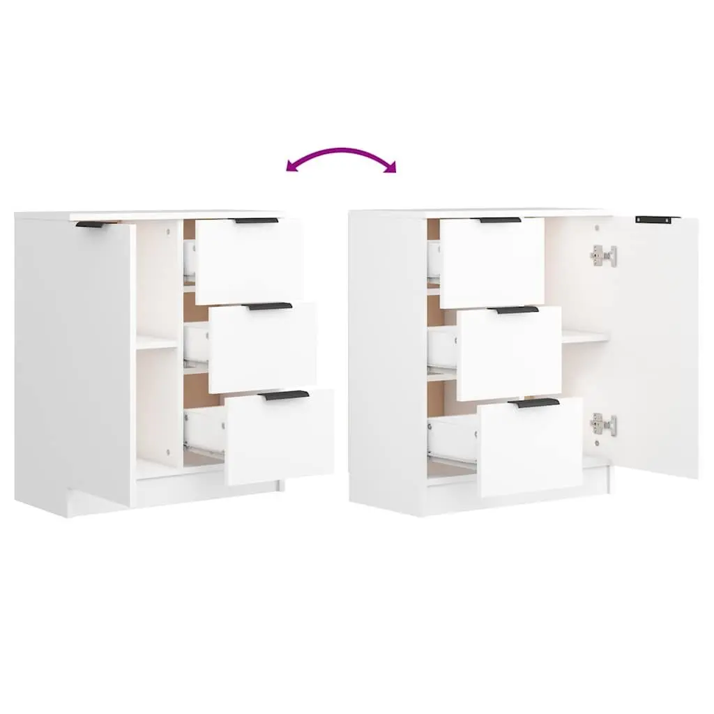 White Sideboard Cabinet 60x30x70 cm Storage Buffet Engineered Wood Furniture