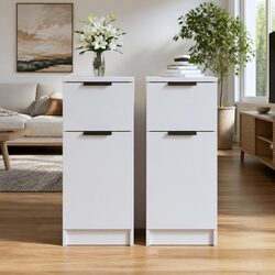White Sideboard Cabinet 30W x 30D x 70H cm with Drawer