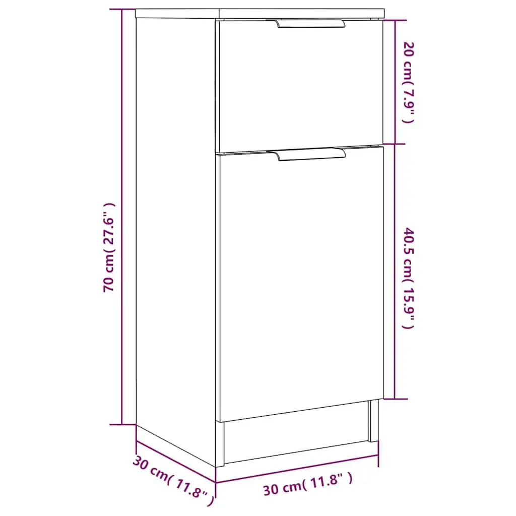 Sideboard Cabinet for Living Room Bedroom Hallway 30x30x70cm