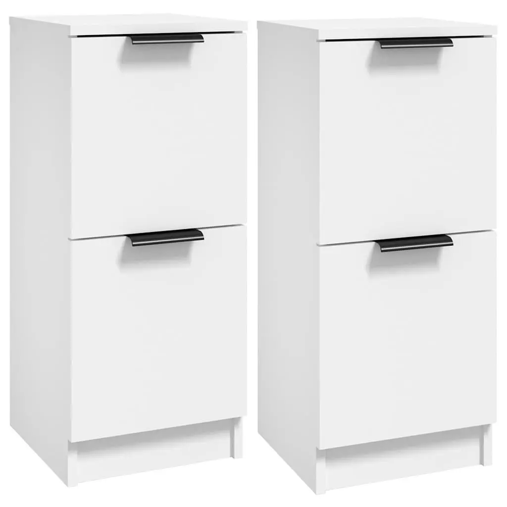 White Sideboard Cabinets Set, 30x30x70 cm, 2 pcs