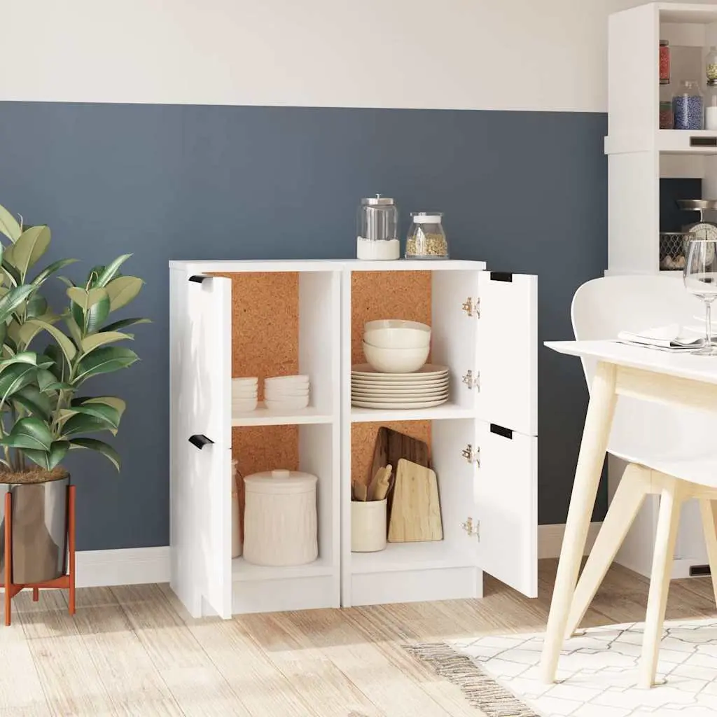 White Sideboard Cabinets Set, 30x30x70 cm, 2 pcs