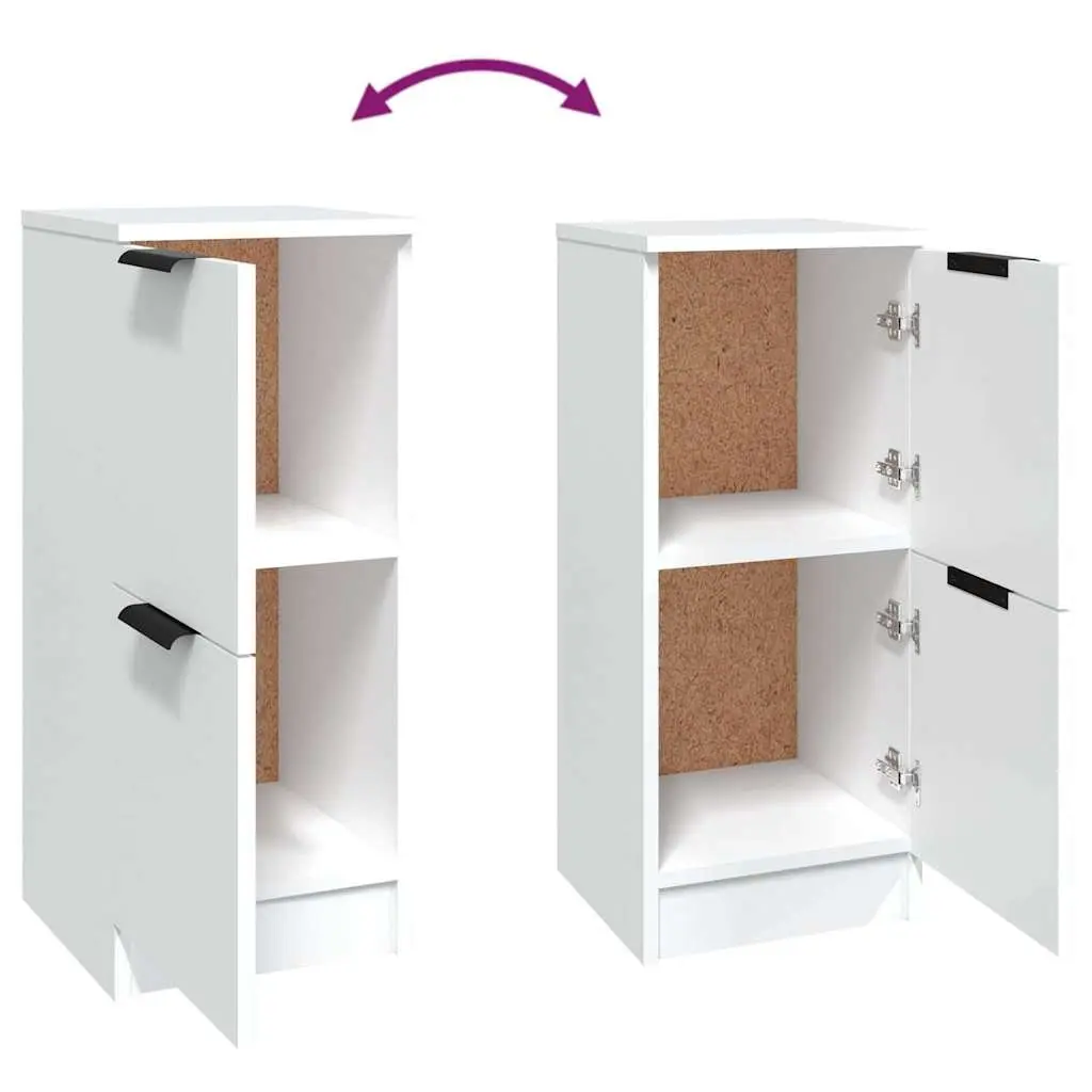 White Sideboard Cabinets Set, 30x30x70 cm, 2 pcs