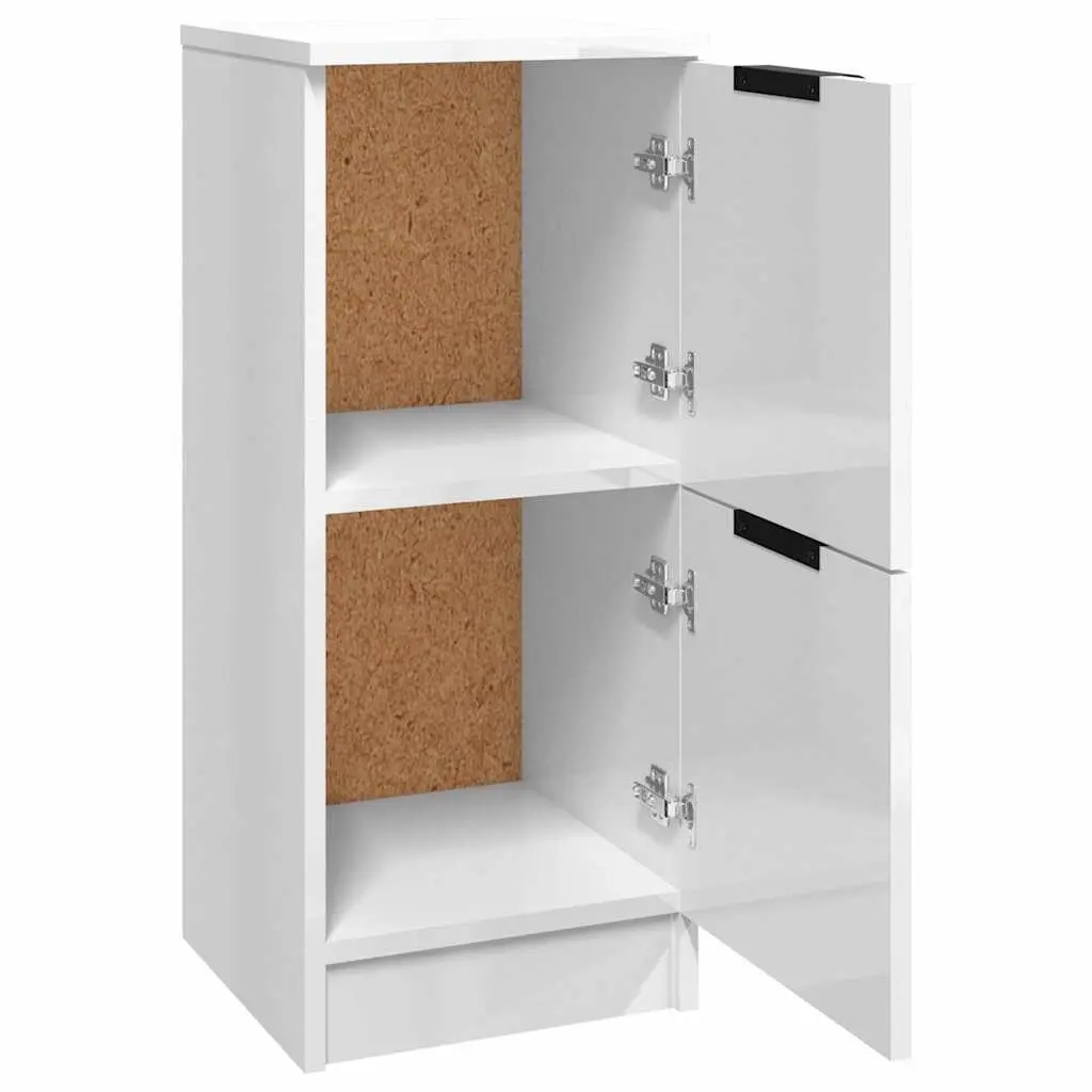Sideboard Cabinet Living Room 30x30x70cm High Gloss White Storage Furniture