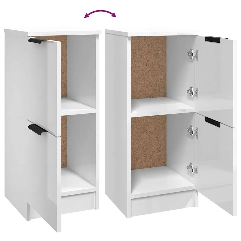Sideboard Cabinet Living Room 30x30x70cm High Gloss White Storage Furniture