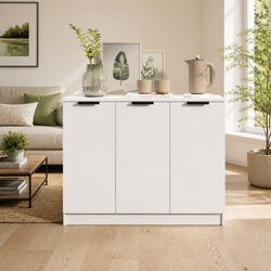 Sideboard Specifications: White Engineered Wood Cabinet