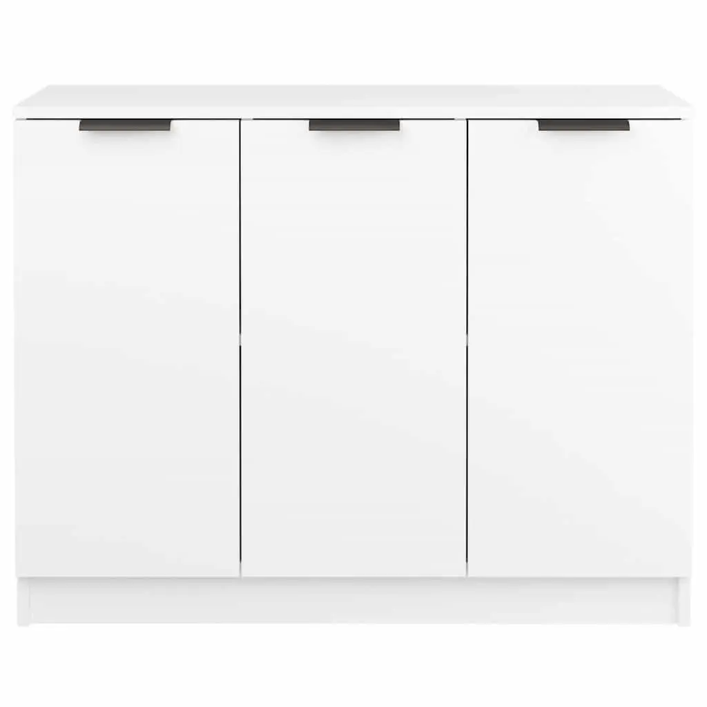 Sideboard White 90.5x30x70 cm Storage Cabinet 3 Doors Engineered Wood Furniture