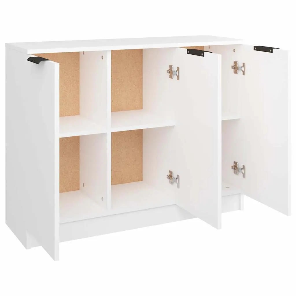 Sideboard White 90.5x30x70 cm Storage Cabinet 3 Doors Engineered Wood Furniture