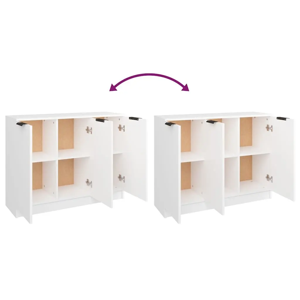 Sideboard White 90.5x30x70 cm Storage Cabinet 3 Doors Engineered Wood Furniture