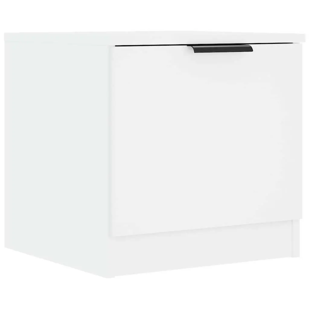 Bedside Cabinet Bedroom Storage Organiser 40x39x40cm White 2 Piece