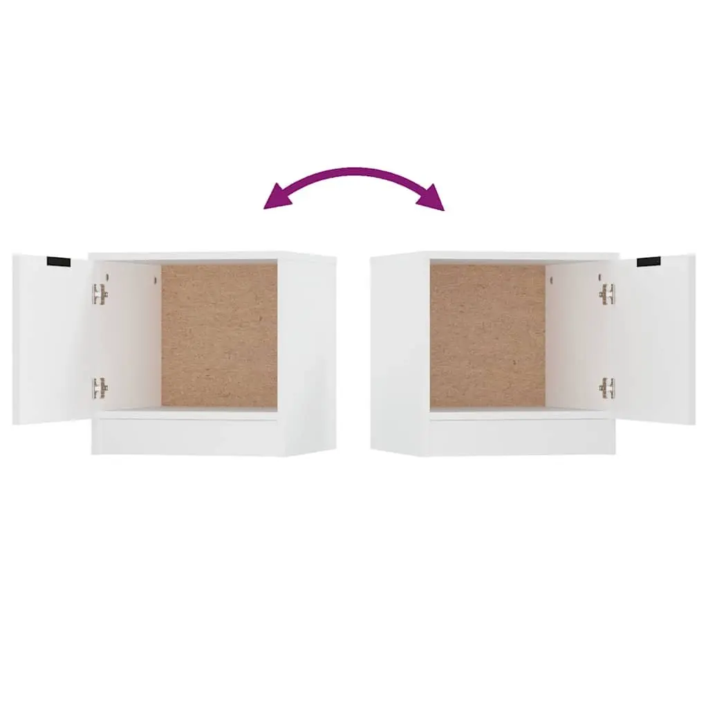 Bedside Cabinet Bedroom Storage Organiser 40x39x40cm White 2 Piece