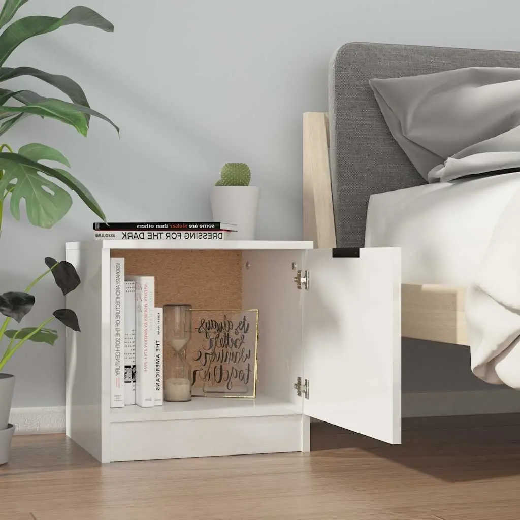 Bedside Cabinets Set for Bedroom Storage White 2 Piece