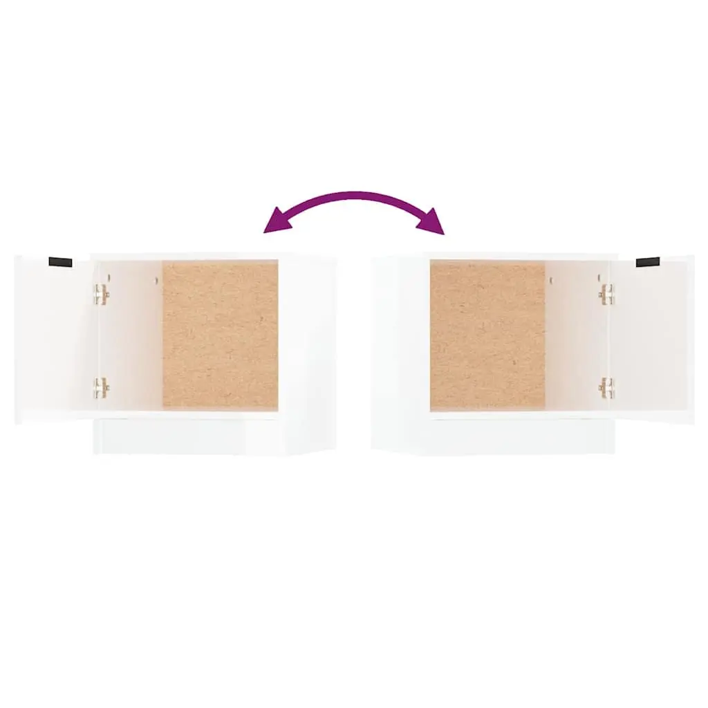Bedside Cabinets Set for Bedroom Storage White 2 Piece