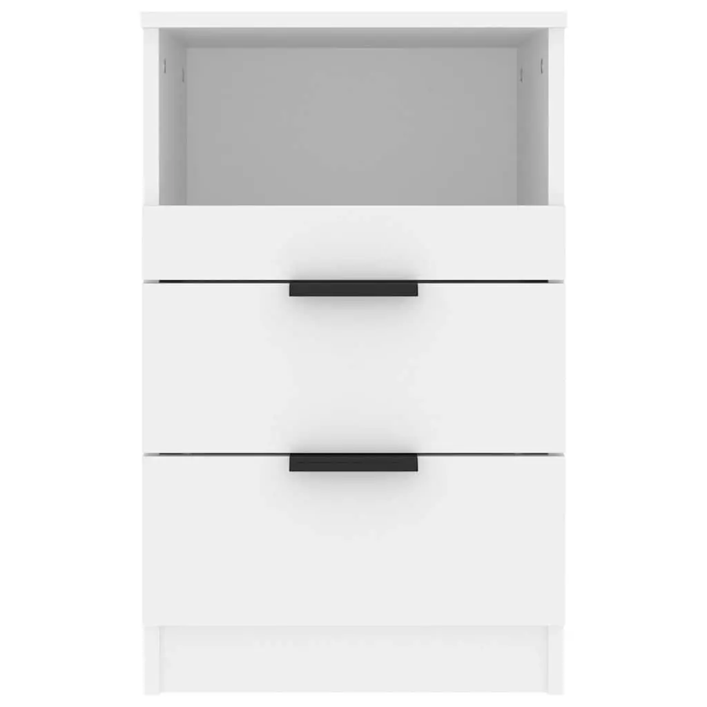 2 White Engineered Wood Nightstands