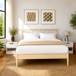 Bedside Cabinets 2 pcs High Gloss White Engineered Wood Nightstands Storage