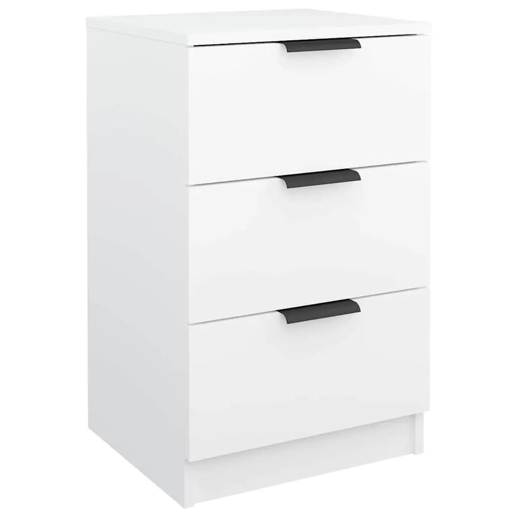 White Bedside Cabinet with Drawers