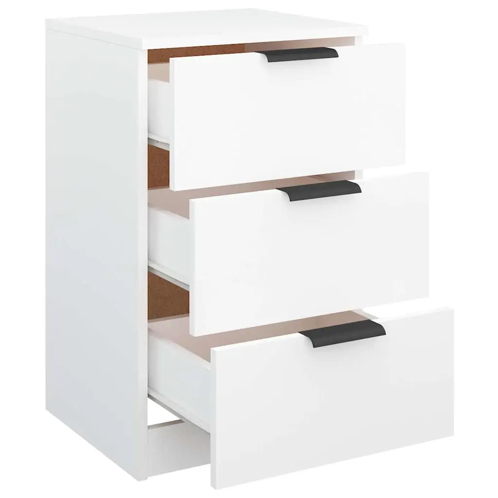 White Bedside Cabinet with Drawers