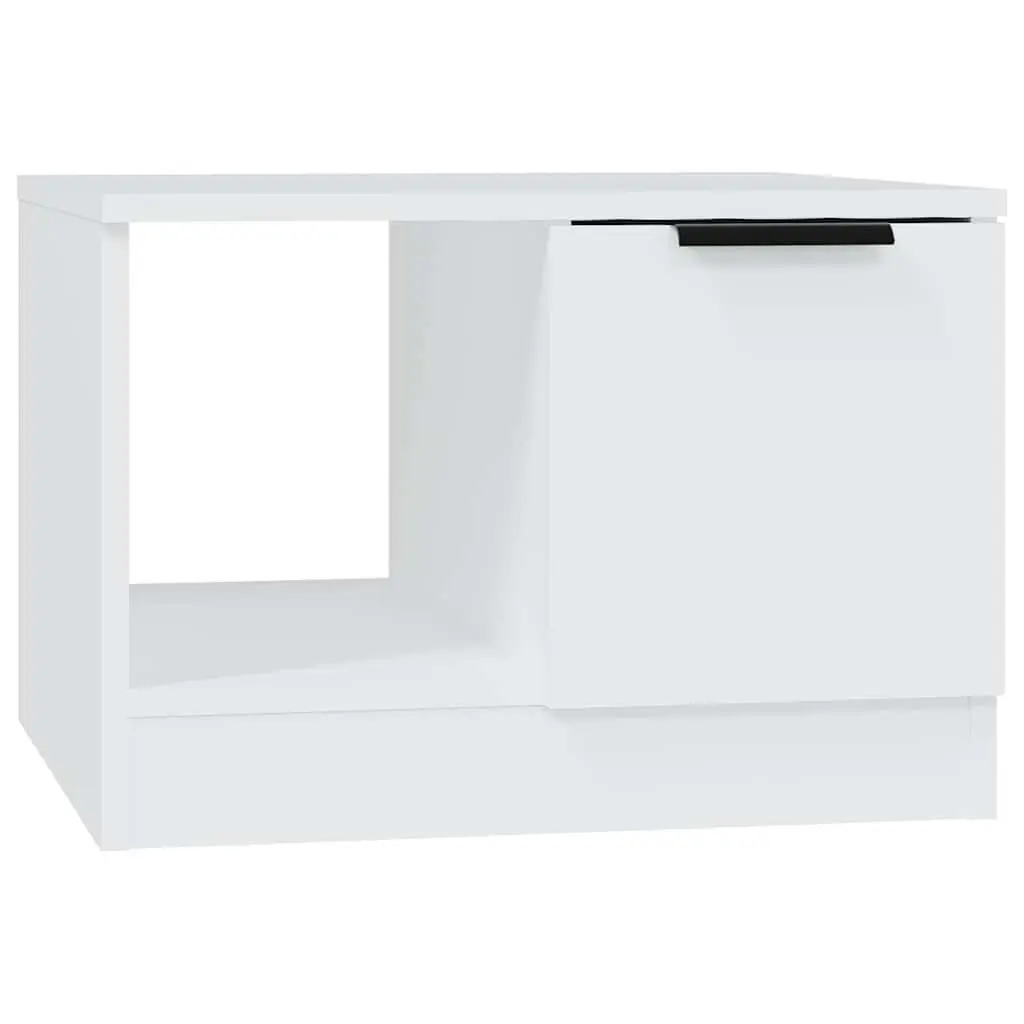 Coffee Table White Storage Compartments Living Room Side Table Accent Furniture