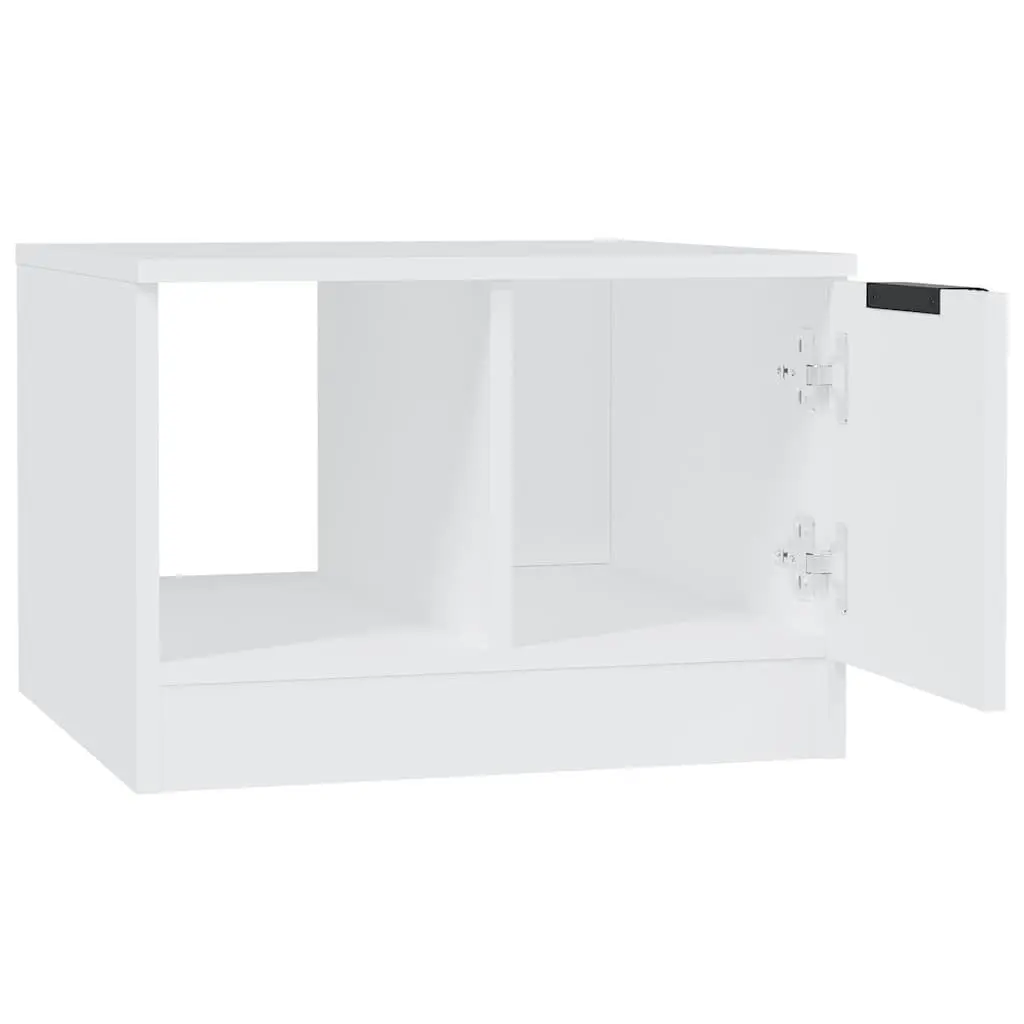 Coffee Table White Storage Compartments Living Room Side Table Accent Furniture