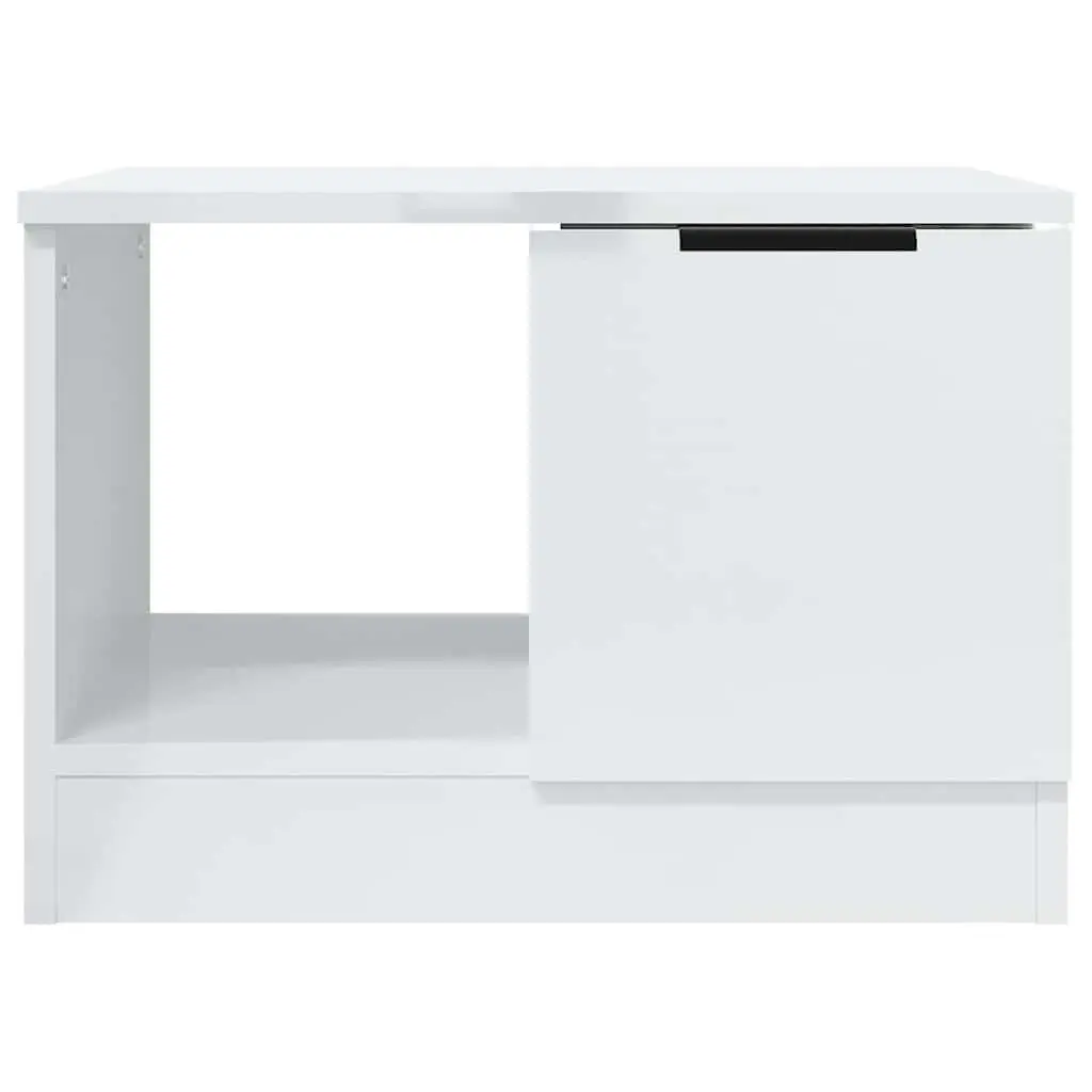 Coffee Table High Gloss White 50x50x36 cm Storage Compartments Living Room