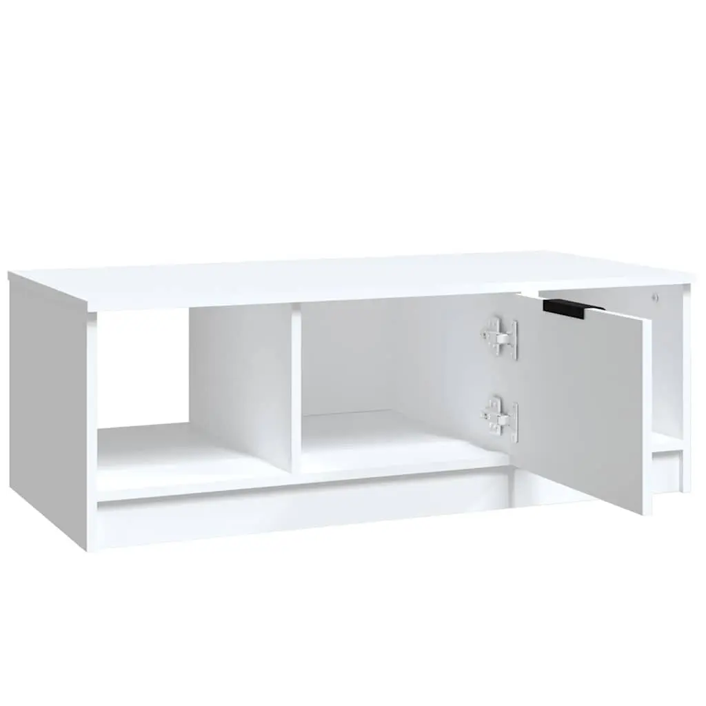 Coffee Table with Storage Compartments Living Room Accent Furniture White