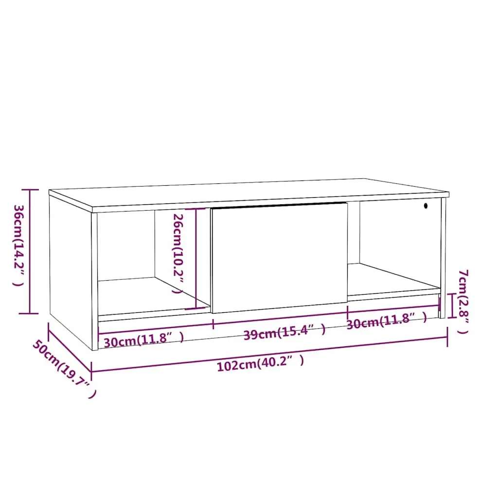 Coffee Table with Storage Compartments Living Room Accent Furniture White