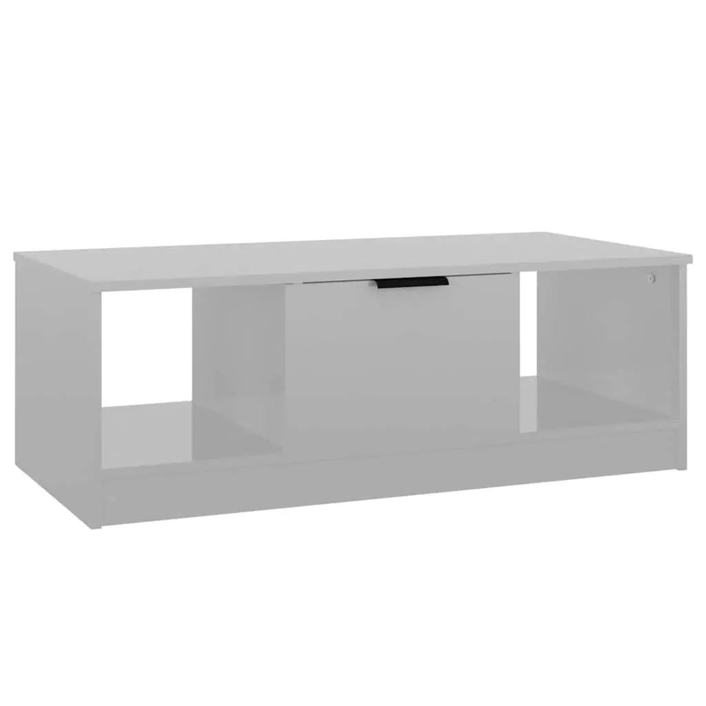 Coffee Table High Gloss White Modern Living Room Furniture Storage Compartments