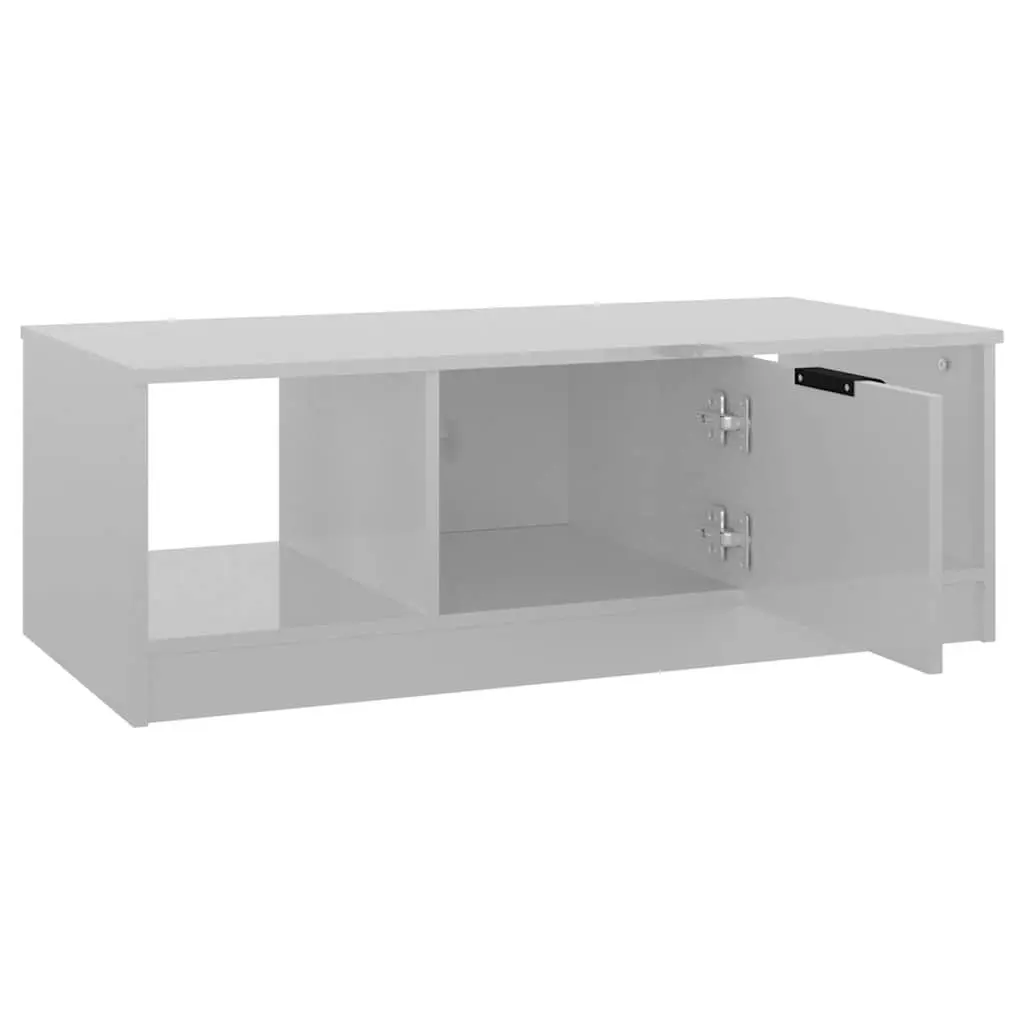 Coffee Table High Gloss White Modern Living Room Furniture Storage Compartments