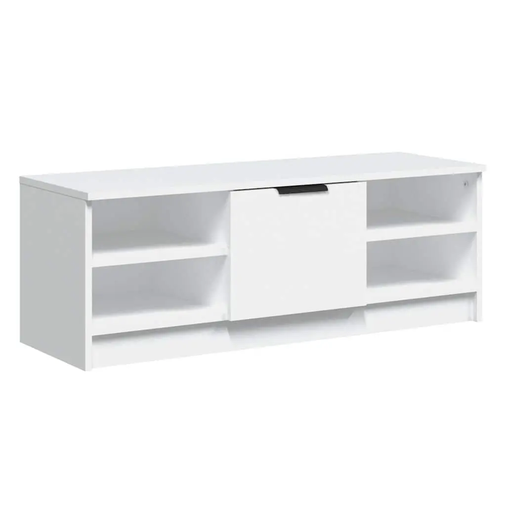 TV Cabinet White Engineered Wood Storage Unit for Living Room 102 x 35.5 x 36.5 cm