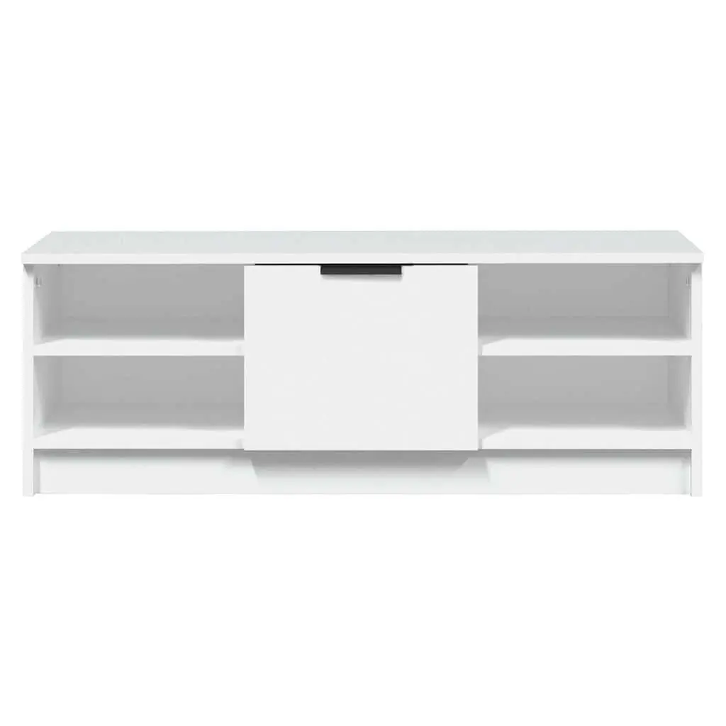 TV Cabinet White Engineered Wood Storage Unit for Living Room 102 x 35.5 x 36.5 cm