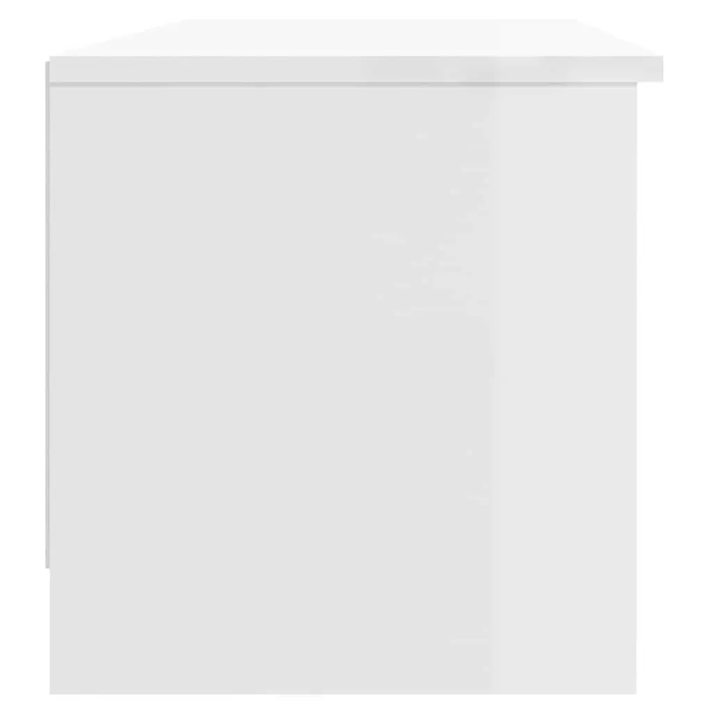 TV Cabinet for Living Room White High Gloss Engineered Wood Storage Unit Media Console 102 x 35.5 x 36.5 cm