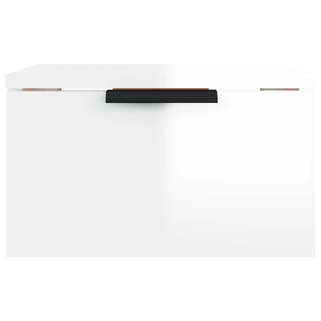 Wall-mounted Bedside Cabinets White Floating Storage Shelf Organiser 2 Piece