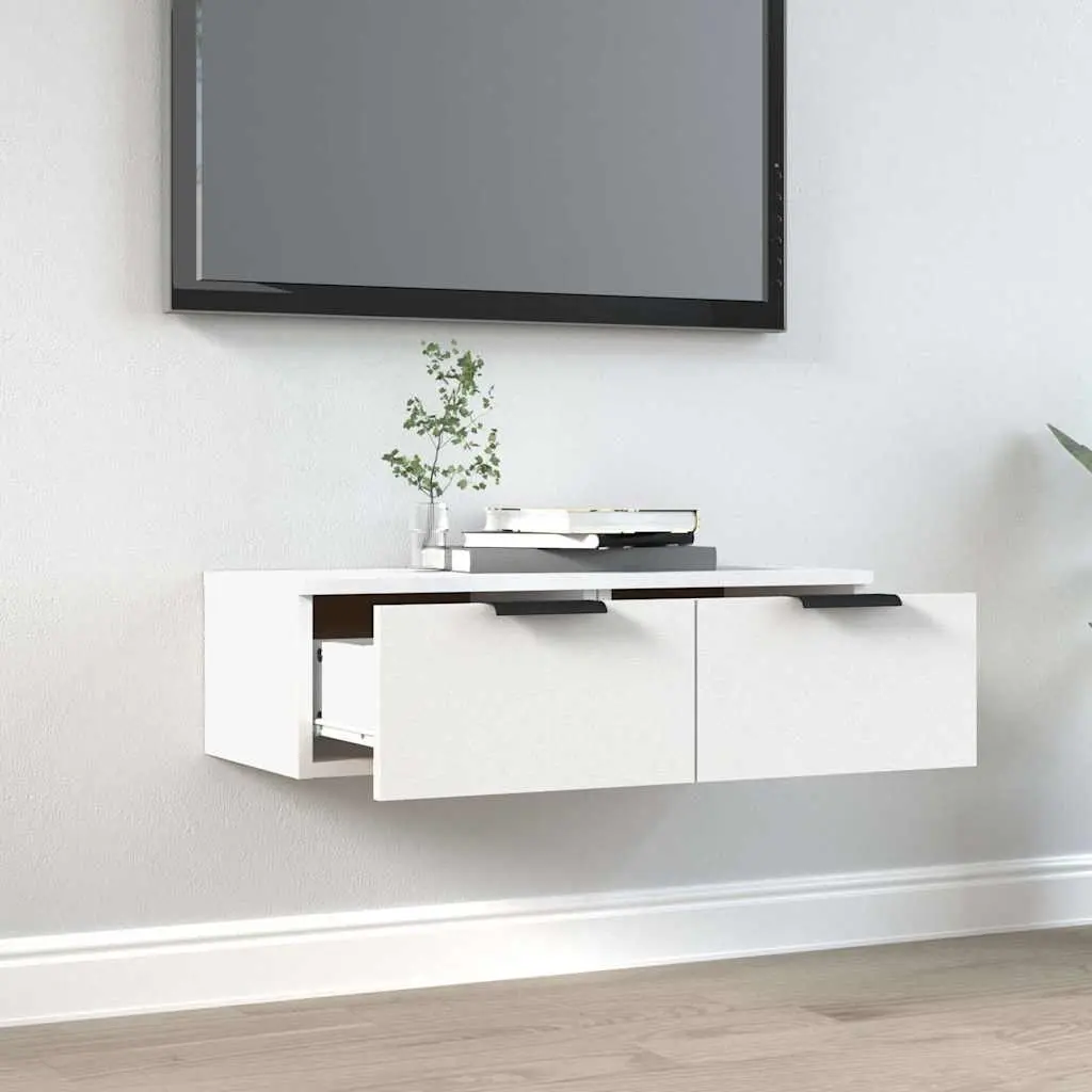 Wall Cabinet Storage White 68x30x20 cm Floating Shelf Engineered Wood Organiser