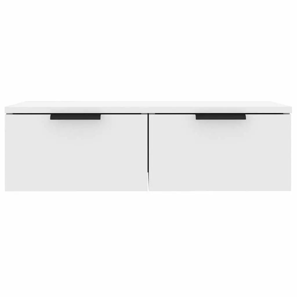 Wall Cabinet Storage White 68x30x20 cm Floating Shelf Engineered Wood Organiser