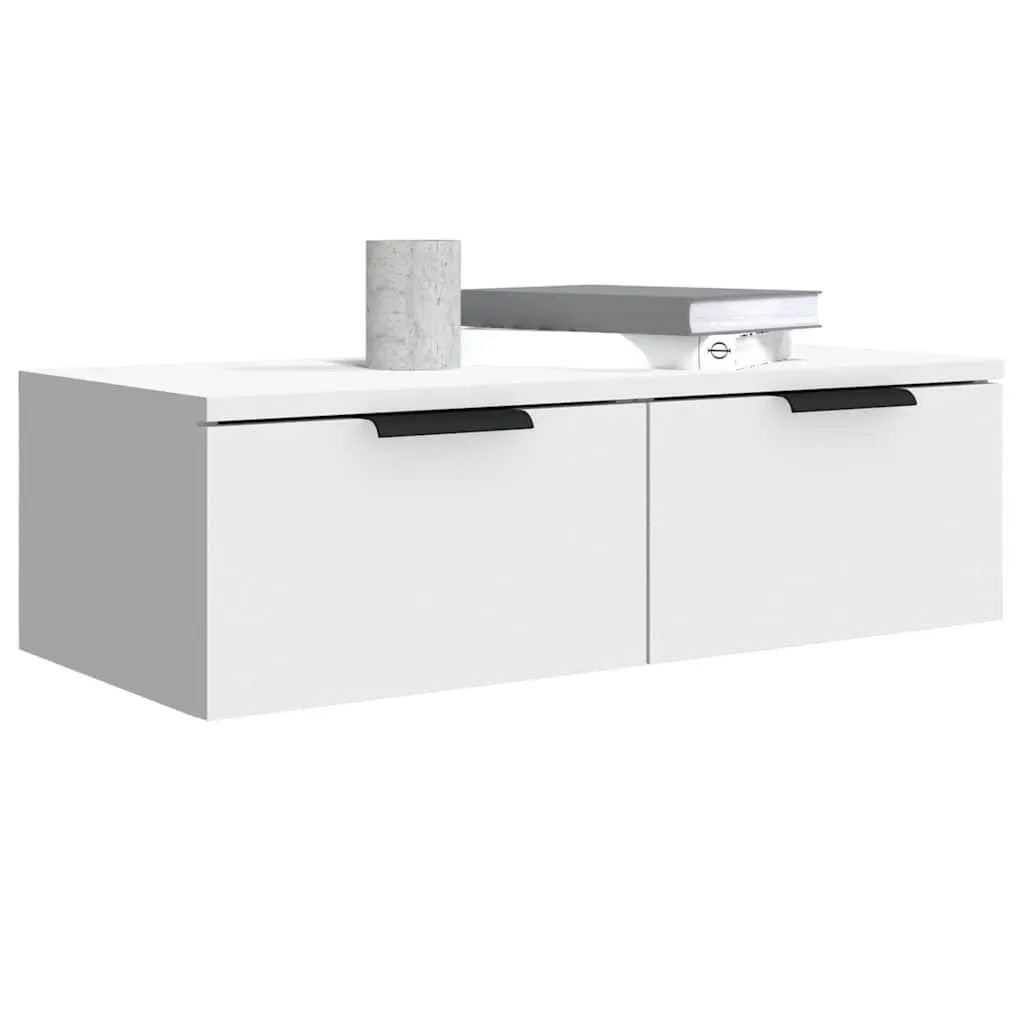 Wall Cabinet Storage White 68x30x20 cm Floating Shelf Engineered Wood Organiser