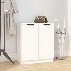 Shoe Cabinet in White, 59W x 35D x 70H cm, Engineered Wood