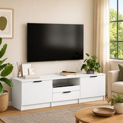 Specifications of White Modern TV Cabinet with 3 Compartments