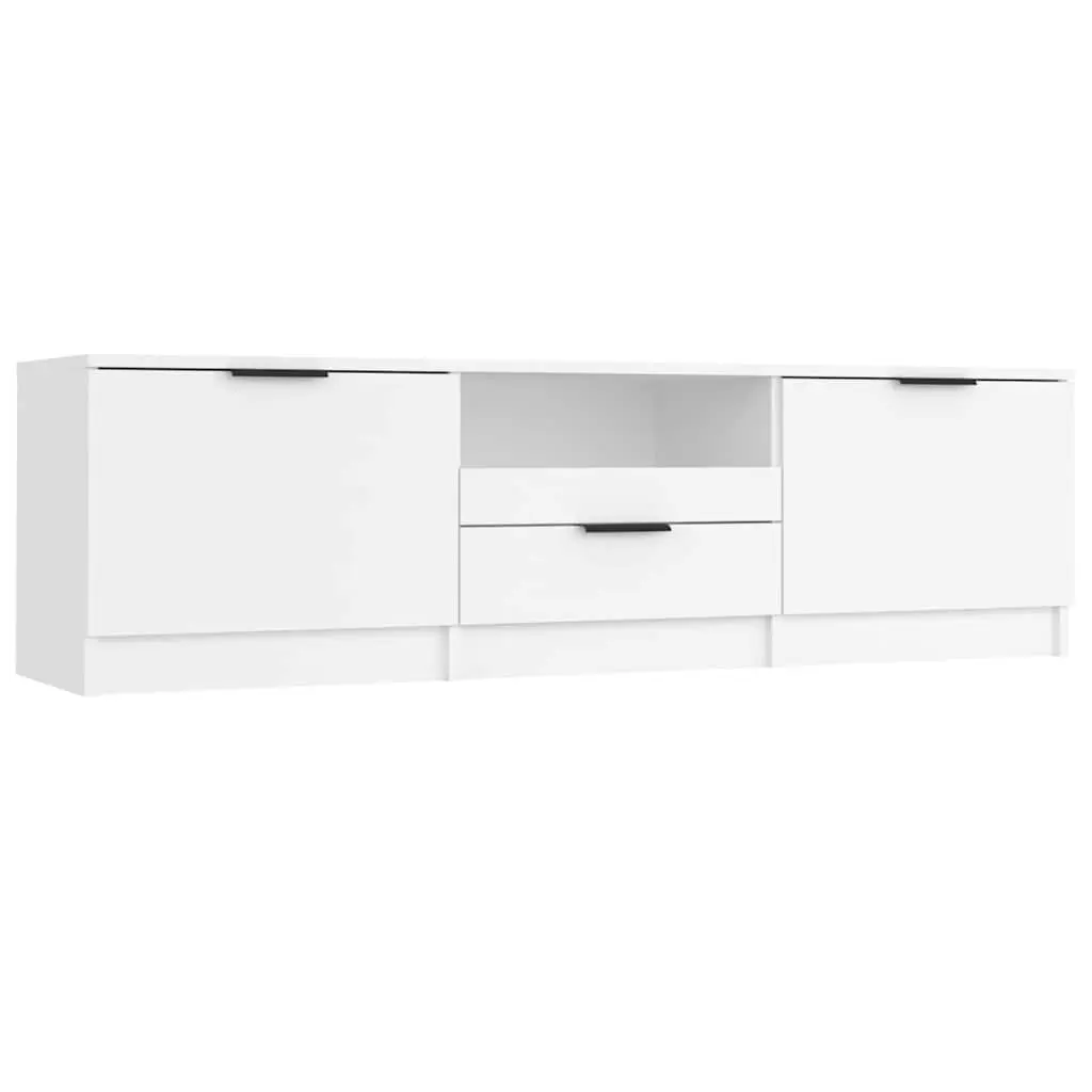 White Modern TV Cabinet with 3 Compartments