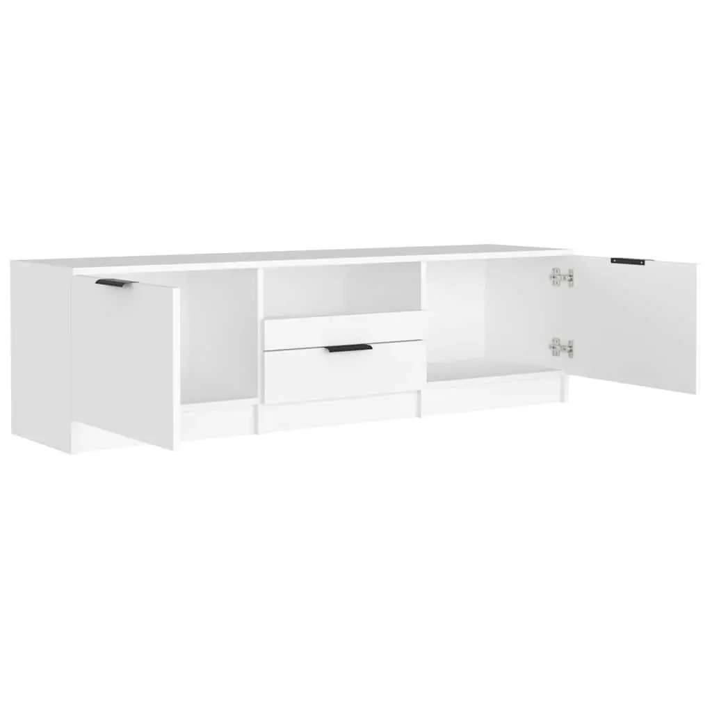 White Modern TV Cabinet with 3 Compartments