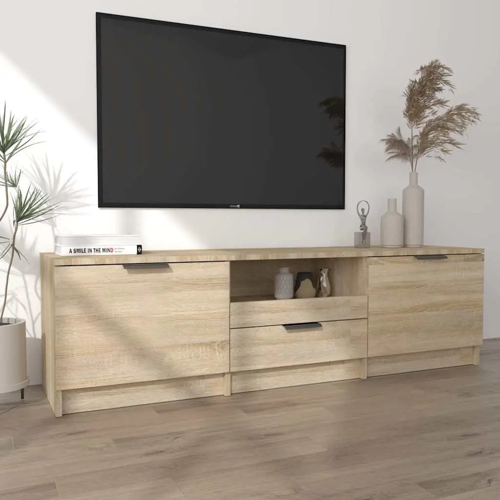 TV Cabinet Living Room Sonoma Oak 140cm Engineered Wood Storage Unit