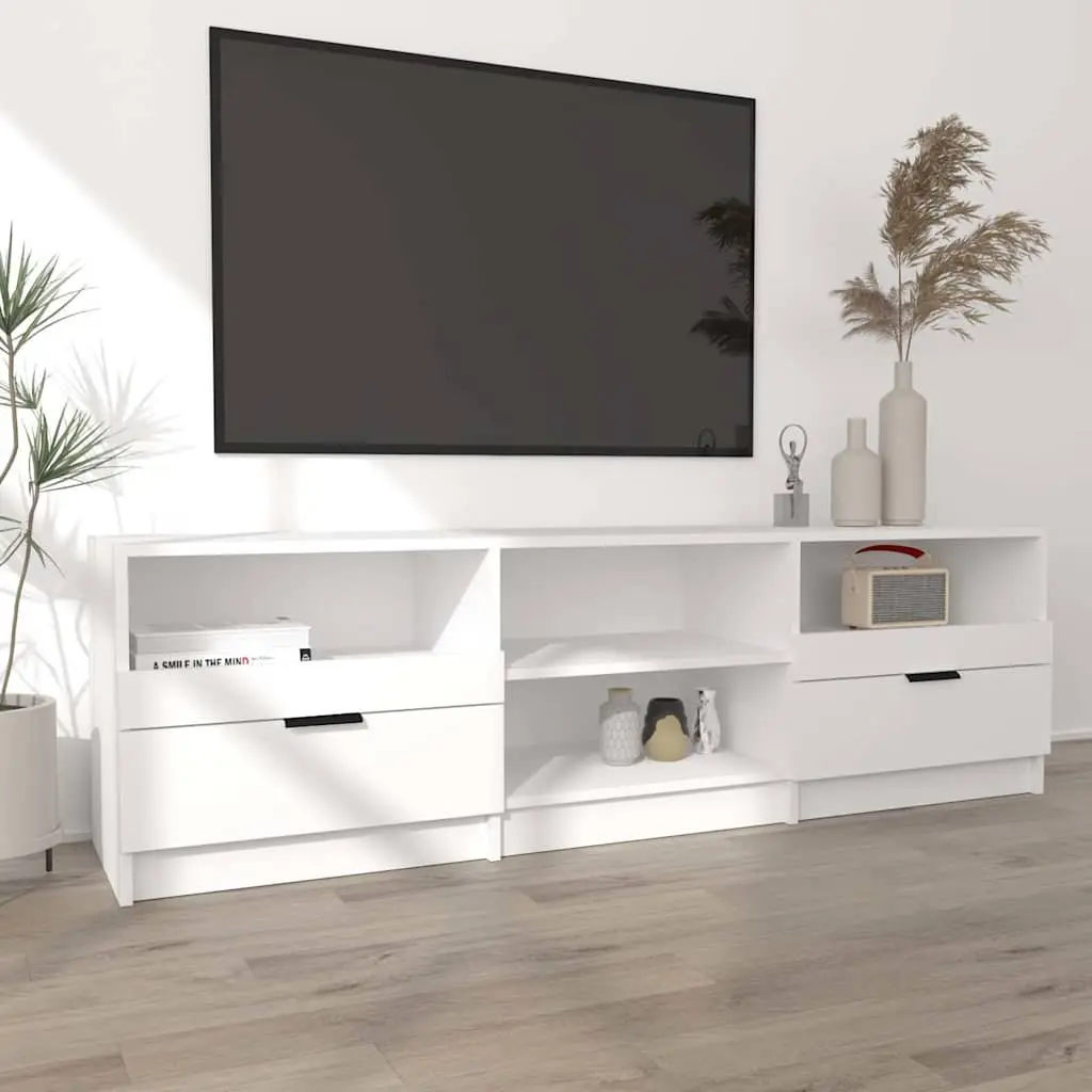 TV Cabinet Living Room White Engineered Wood 150 x 33.5 x 45 cm