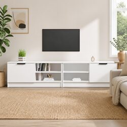 White TV Storage Cabinet with Dimensions 80 x 35 x 36.5 cm